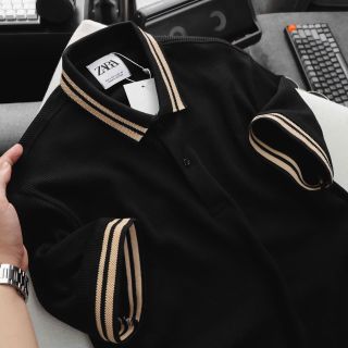 Áo thun Polo Cotton Nam. Chất 100% cotton tổ ong , bo dệt phối sọc tinh tế,  đồng chất .