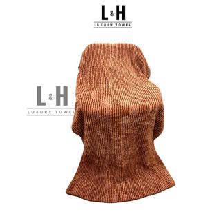 Khăn tắm lông cừu kẻ tăm Nổi, KT 70x140cm