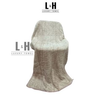 Khăn tắm lông cừu kẻ tăm Nổi, KT 70x140cm