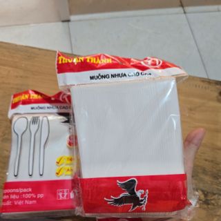 Thìa nhựa muỗng nhựa dùng 1 lần màu trắng 15cm sữa cao cấp dùng cho quán ăn[100 cái/bịch]