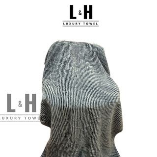 Khăn Tắm Lông Cừu Kẻ Tăm Nổi, KT 70x140cm