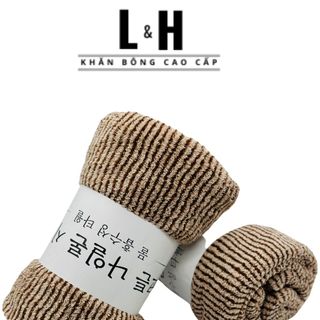 Khăn Tắm Lông Cừu Kẻ Tăm Nổi, KT 70x140cm