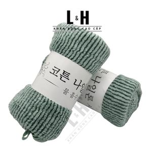 Khăn tắm lông cừu cao cấp, Kẻ viền chìm, KT 50x100cm