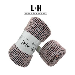 Khăn Tắm Lông Cừu Cao Cấp, Kẻ Viền Chìm, KT 50x100cm