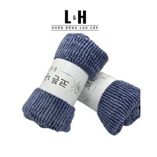 Khăn tắm lông cừu cao cấp, Kẻ viền chìm, KT 50x100cm