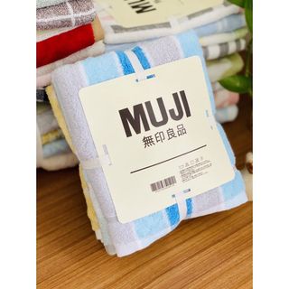 Combo 4c Khăn tắm, khăn lau đầu MJ kẻ ngâu nhiên, KT 35x80cm