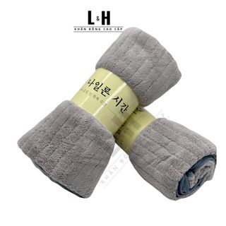 Khăn Tắm Lông Cừu Cao Cấp, Kẻ Viền Chìm, KT 50x100cm