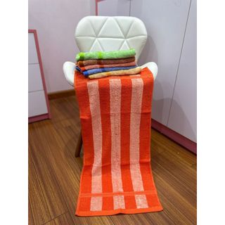 Khăn Lau Đầu, Lau Tóc Cotton Kẻ Mờ 34*80cm-120gr