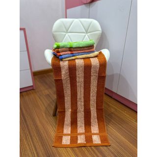 Khăn Lau Đầu, Lau Tóc Cotton Kẻ Mờ 34*80cm-120gr