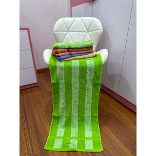 Khăn Lau Đầu, Lau Tóc Cotton Kẻ Mờ 34*80cm-120gr