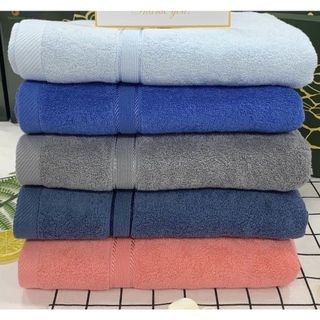 Bộ 3 khăn tắm mặt gội với sợi bông cotton dày thấm hút tốt, không đổ lông, không ra màu