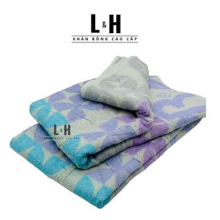 Khăn tắm MJ MINISO kẻ Caro nhỏ, KT 70x140cm, 300g