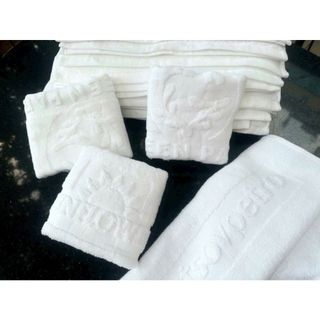 Combo 10 Khăn tắm trắng sợi CD, sợi Se, đẹp, KT 65x135cm, Nặng 250g