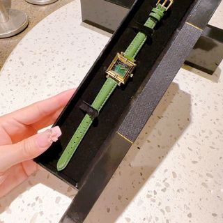 ĐỒNG HỒ NỮ CAO CẤP YXL MẶT VUÔNG DÂY DA XANH LÁ FULLBOX