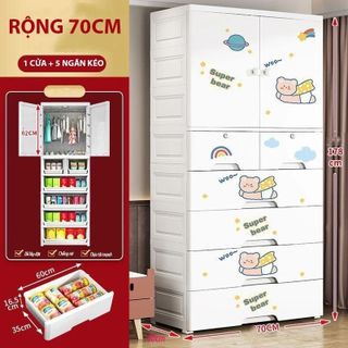 [Size Lớn] Tủ Nhựa Đựng Quần Áo, Đồ Dụng Cho Gia Đình Nhiều Ngăn Kéo, Có Bánh Xe, Chịu Lực Lớn