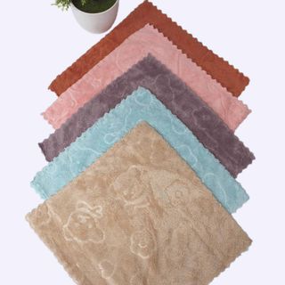 Combo 5 Khăn Mặt Vuông Lông Cừu Cao Cấp Cho Bé, KT 30x30cm