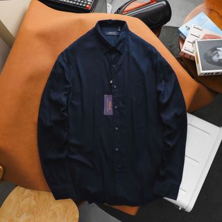 LINEN POLO tay dài nam. Bo cổ cài nút.  Chất vải linen tưng - mềm - ko pha.