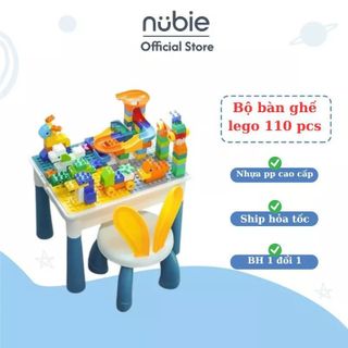 Nubie Bộ Bàn Ghế Lắp Ráp Đồ Chơi Xếp Hình Lego 110 Chi Tiết, Có Ngăn Dựng Đồ Và Ghế Ngồi Đa Năng
