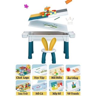 Nubie Bộ Bàn Ghế Lắp Ráp Đồ Chơi Xếp Hình Lego 110 Chi Tiết, Có Ngăn Dựng Đồ Và Ghế Ngồi Đa Năng