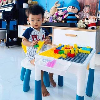 Nubie Bộ Bàn Ghế Lắp Ráp Đồ Chơi Xếp Hình Lego 110 Chi Tiết, Có Ngăn Dựng Đồ Và Ghế Ngồi Đa Năng