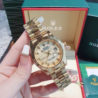 ĐỒNG HỒ NAM NỮ THỜI TRANG ROLXE NIỀNG KHÍA KHOÁ BƯỚM MẶT VI TÍNH