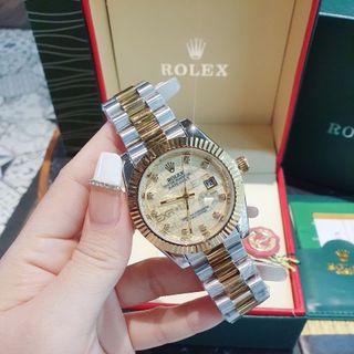 ĐỒNG HỒ NAM NỮ THỜI TRANG ROLXE NIỀNG KHÍA KHOÁ BƯỚM MẶT VI TÍNH