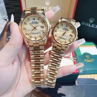 ĐỒNG HỒ NAM NỮ THỜI TRANG ROLXE NIỀNG KHÍA KHOÁ BƯỚM MẶT VI TÍNH