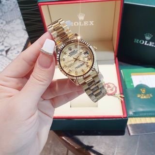 ĐỒNG HỒ NAM NỮ THỜI TRANG ROLXE NIỀNG KHÍA KHOÁ BƯỚM MẶT VI TÍNH