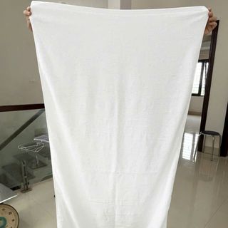 [Xả hàng] Khăn tắm trắng 50*100 cm, 210 gr
