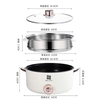 NỒI LẨU ĐIỆN MISU LOUIS 2 TẦNG 28CM HẤP INOX