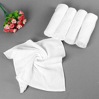Combo 100 Khăn Cotton Trắng Khách Sạn A, KT 30x30cm