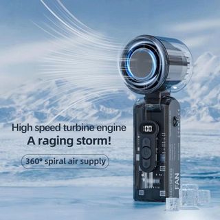 QUẠT CẦM TAY TÍCH ĐIỆN SÒ LẠNH TRONG SUỐT F08