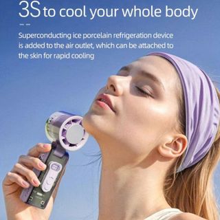 QUẠT CẦM TAY TÍCH ĐIỆN SÒ LẠNH TRONG SUỐT F08