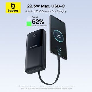 Pin Sạc Dự Phòng Baseus Lipow Dual Cable 20000mAh 22.5W Sạc Nhanh, Tích Hợp Cáp Type-C & Lightning