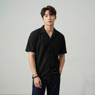 Áo sơ mi nam. Chất vải dệt vân nổi cao cấp – mềm – thoáng – nhẹ, mặc mát.