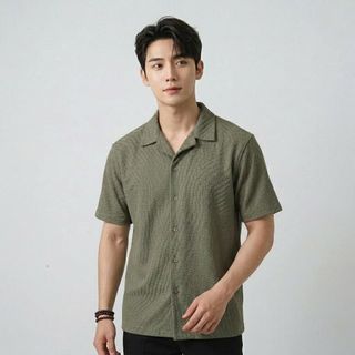 Áo sơ mi nam. Chất vải dệt vân nổi cao cấp – mềm – thoáng – nhẹ, mặc mát.
