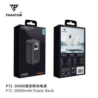Pin sạc dự phòng Phantom P72 50000mAh PD 20W QC 22.5W – 4 Cổng Sạc Nhanh, Màn Hình LED