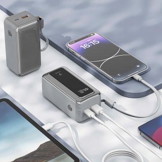 Sạc dự phòng 100W PHANTOM P68 Pro 20000mAh - Lõi Li-ion 21700, Cáp và cổng TypeC PD 100W & USB QC 3.0 22.5W