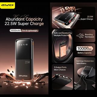 Pin Sạc Dự Phòng AWEI P10K – 22.5W Siêu Nhanh