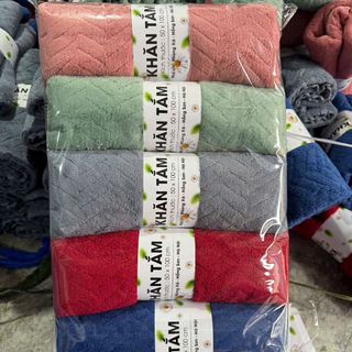 Khăn Tắm Lông Cừu, Mẫu Kẻ Siêu Mềm, KT 50x100cm