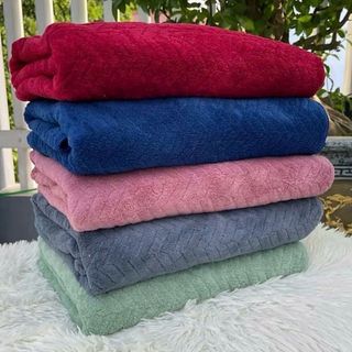 Khăn Tắm Lông Cừu Cao Cấp, Hoa Trám To, KT 70x140cm