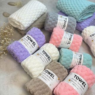 Khăn Tắm Lông Cừu, Mẫu Kẻ Siêu Mềm, KT 50x100cm