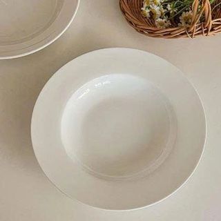 ĐĨA SỨ SÂU TRẮNG TRƠN SIZE 8 - 20CM (T60)