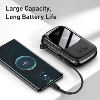 Pin dự phòng Baseus QPow Digital Display 20.000mAh tích hợp dây sạc Type C 22.5W