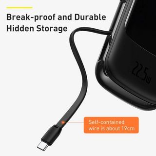 Pin dự phòng Baseus QPow Digital Display 20.000mAh tích hợp dây sạc Type C 22.5W