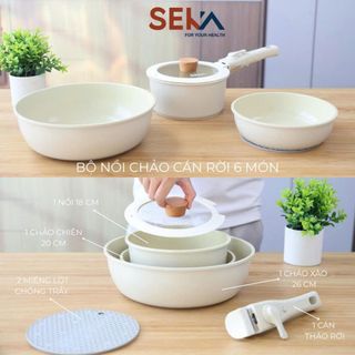 BỘ NỒI CHẢO CHỐNG DÍNH SEKA 6 MÓN SKJ6