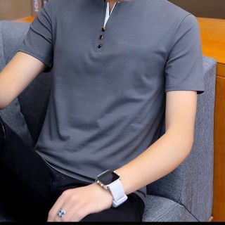 áo xám chì cổ 3 nút bao đẹp vải bao mặc mát