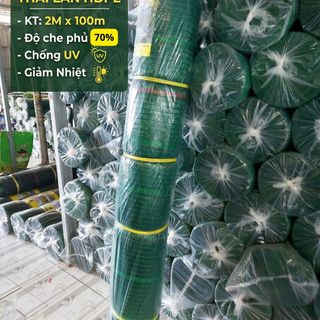Lưới Che Nắng Thái Lan HDPE 2m70% - Khổ 2m x 100m - Chống UV Giảm Nhiệt - 50m, 100m