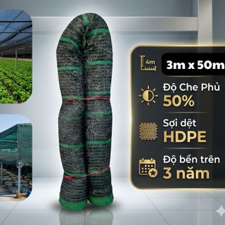 Lưới Lan Che Nắng Cao Cấp 3m x 50m - Độ Che Phủ 50% Giúp Vườn Mát Rượi, Chống Tia UV Cực Tốt