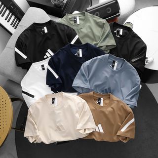 Áo thun nam.  Chất liệu: cotton lạnh dệt loại tốt, độ giãn khá, sợi vải bền đẹp,  form regular fit, chuẩn đẹp